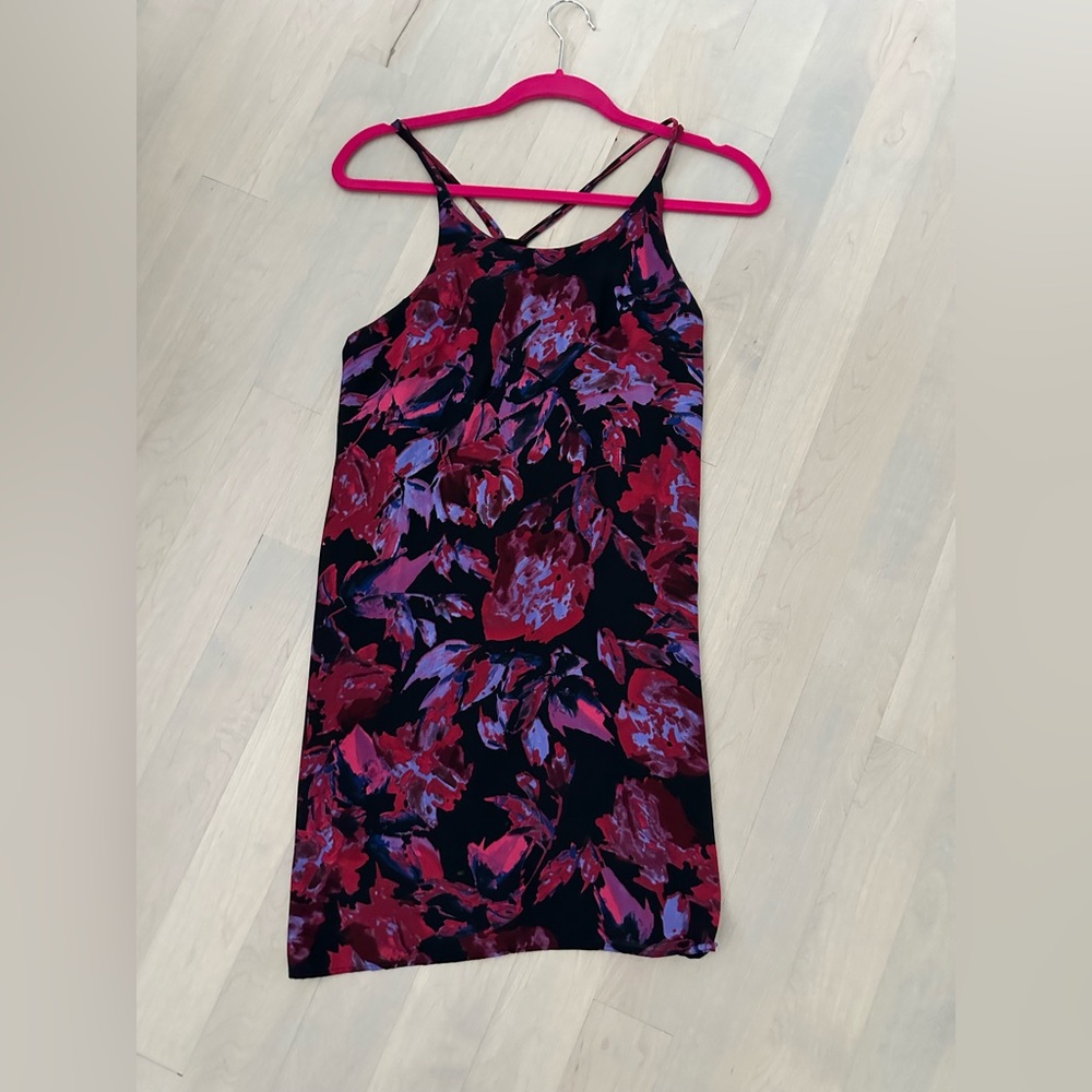 Silk floral mini dress